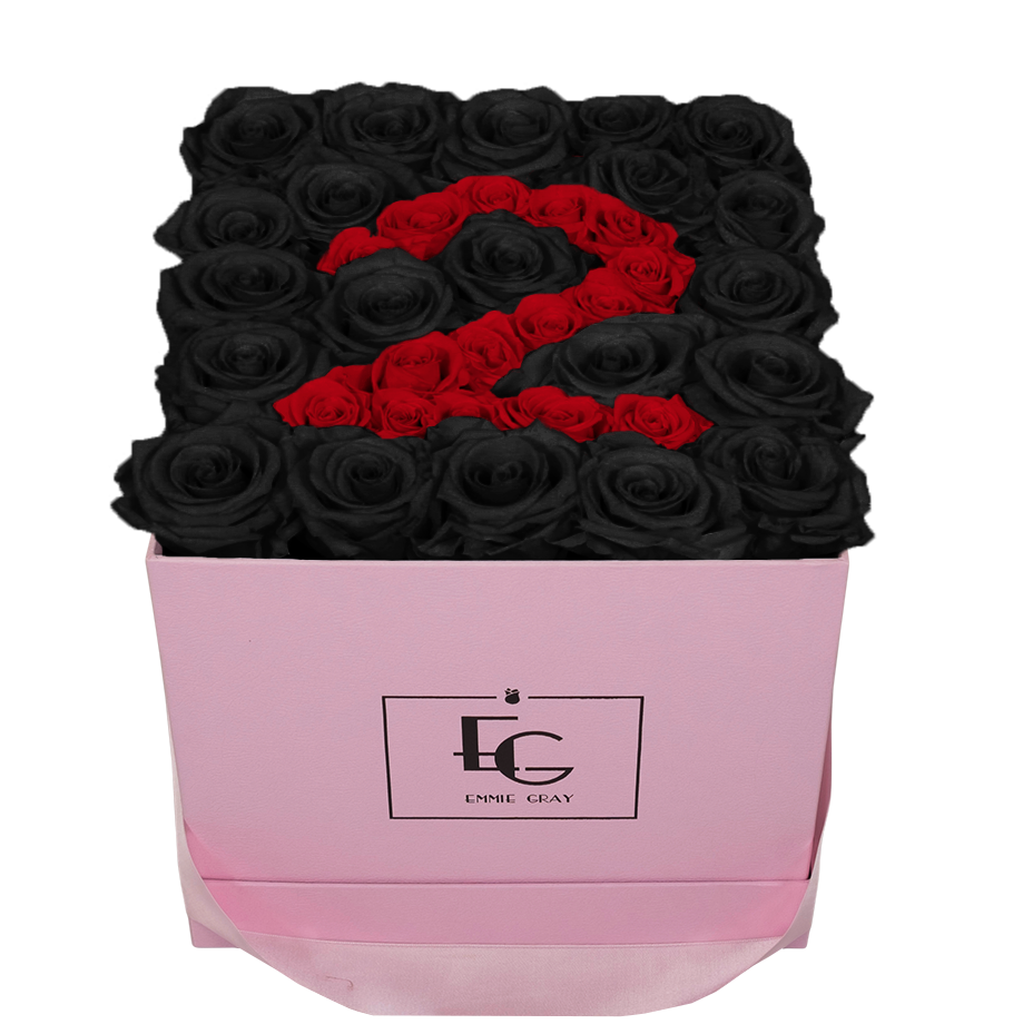 NUMBER INFINITY ROSEBOX | BLACK BEAUTY & VIBRANT RED | M
