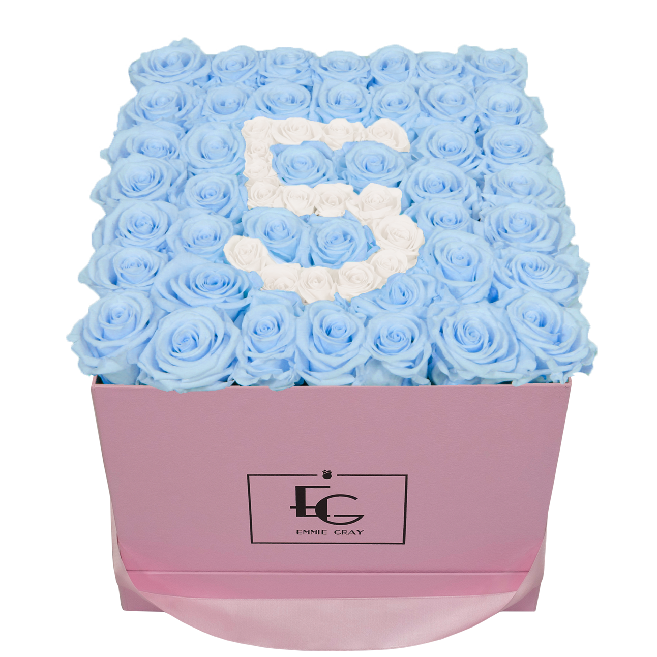 NUMBER INFINITY ROSEBOX | BABY BLUE & PURE WHITE | L