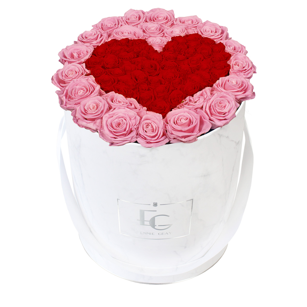 Heart Symbol Infinity Rosebox | Bridal Pink & Vibrant Red | L