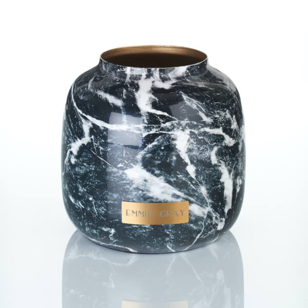 Premium Marble Metallic Vase | Black Marble Metallic | M