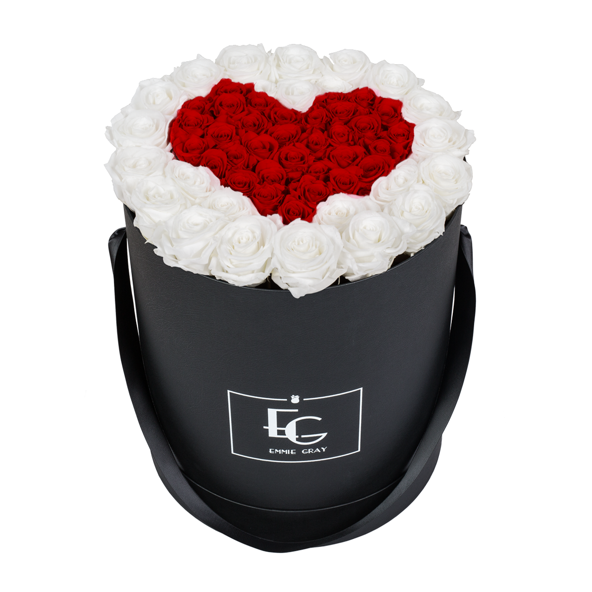 HEART SYMBOL INFINITY ROSEBOX | PURE WHITE & VIBRANT RED | L
