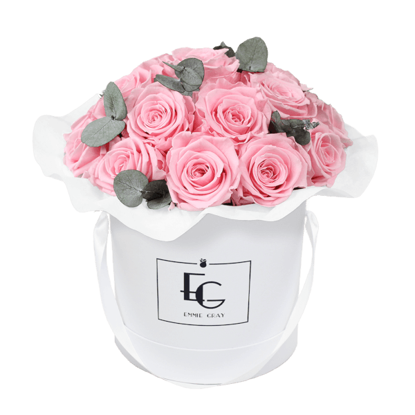 Splendid Eucalyptus Infinity Rosebox | Bridal Pink | M