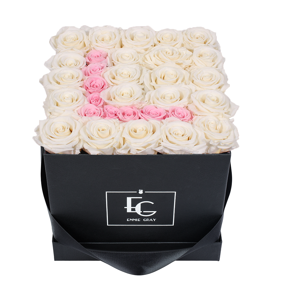 LETTER INFINITY ROSEBOX | PURE WHITE & BRIDAL PINK | M