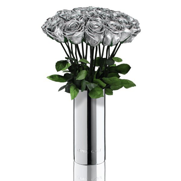 Classic Vase Set | Silver | 15 ROSES