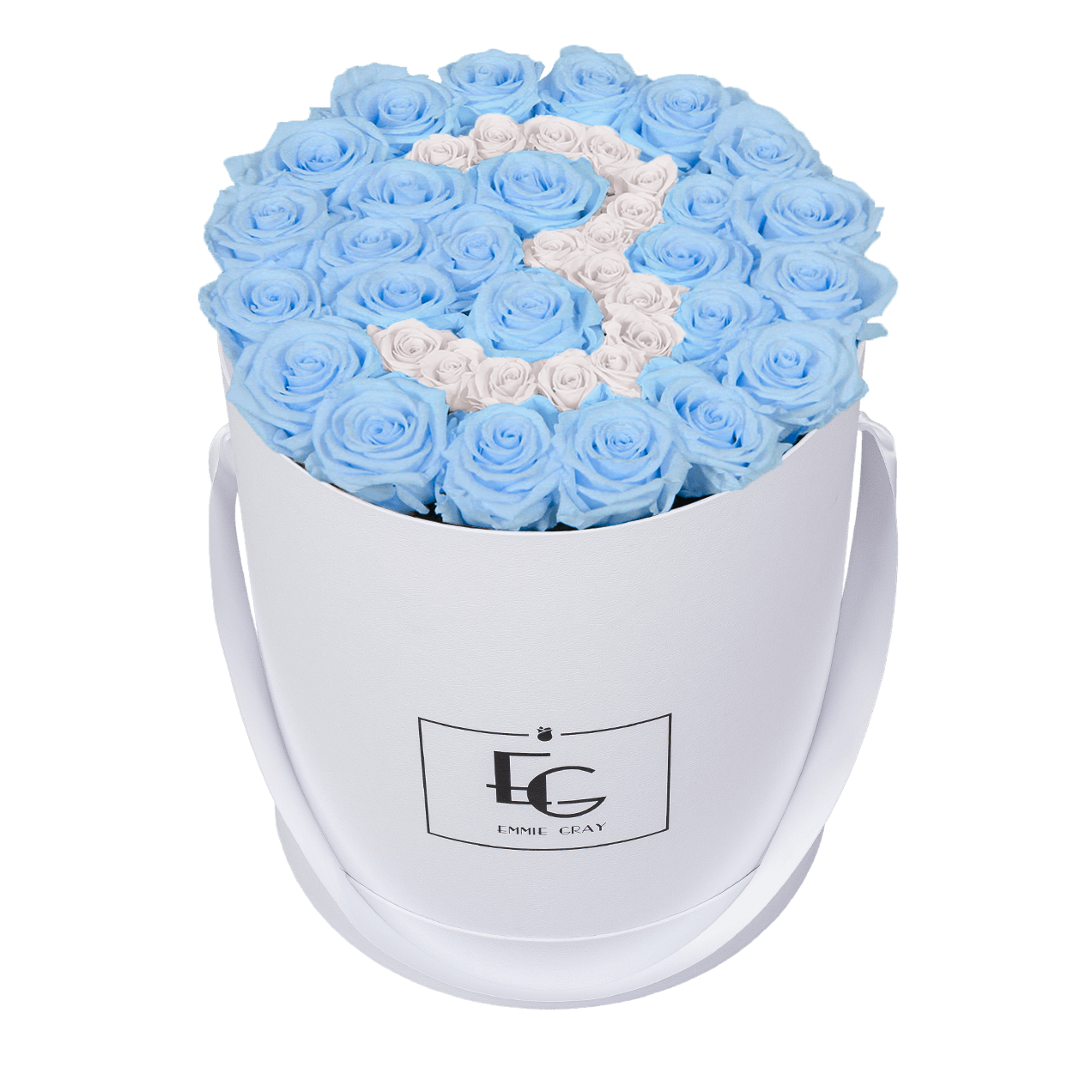 NUMBER INFINITY ROSEBOX | BABY BLUE & PURE WHITE | L