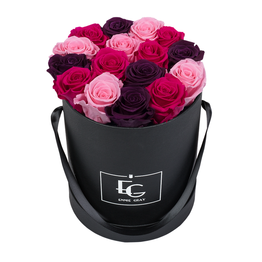 MIX INFINITY ROSEBOX | BRIDAL PINK, HOT PINK & VELVET PLUM | M