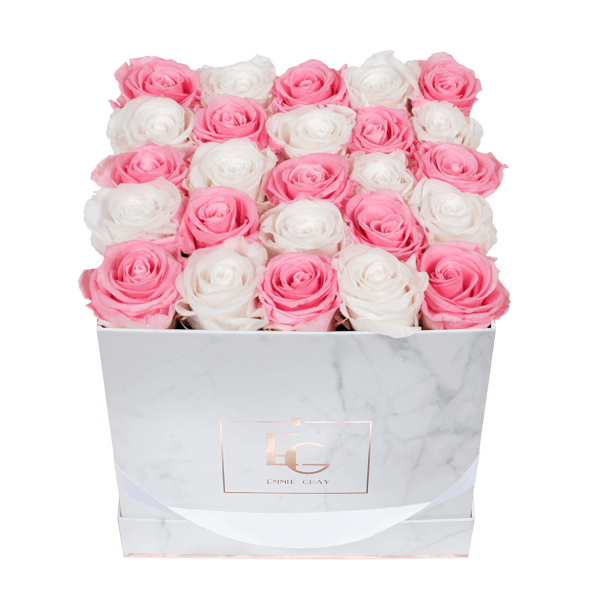 Mix Infinity Rosebox | Bridal Pink & Pure White | M