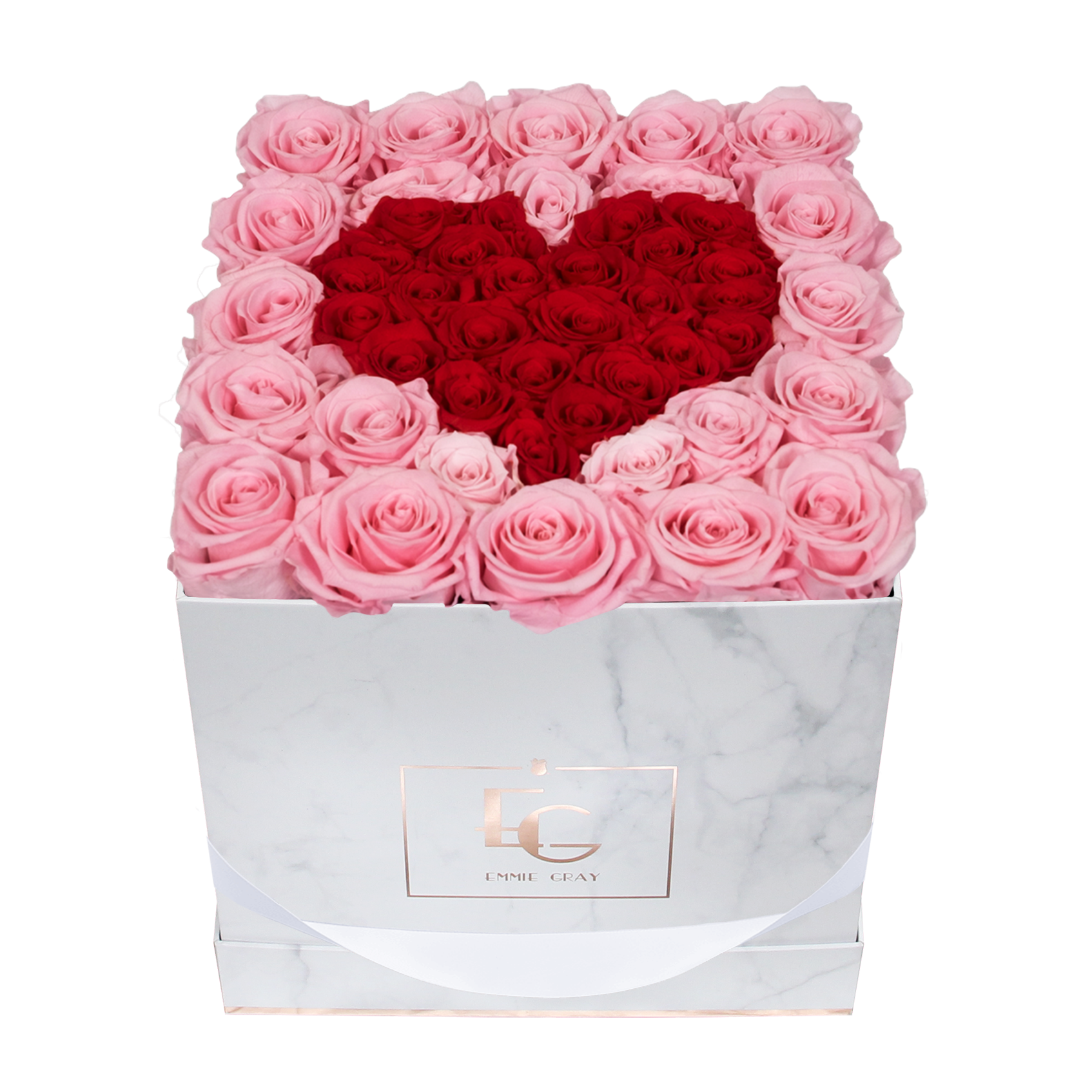 Heart Symbol Infinity Rosebox | Bridal Pink & Vibrant Red | M