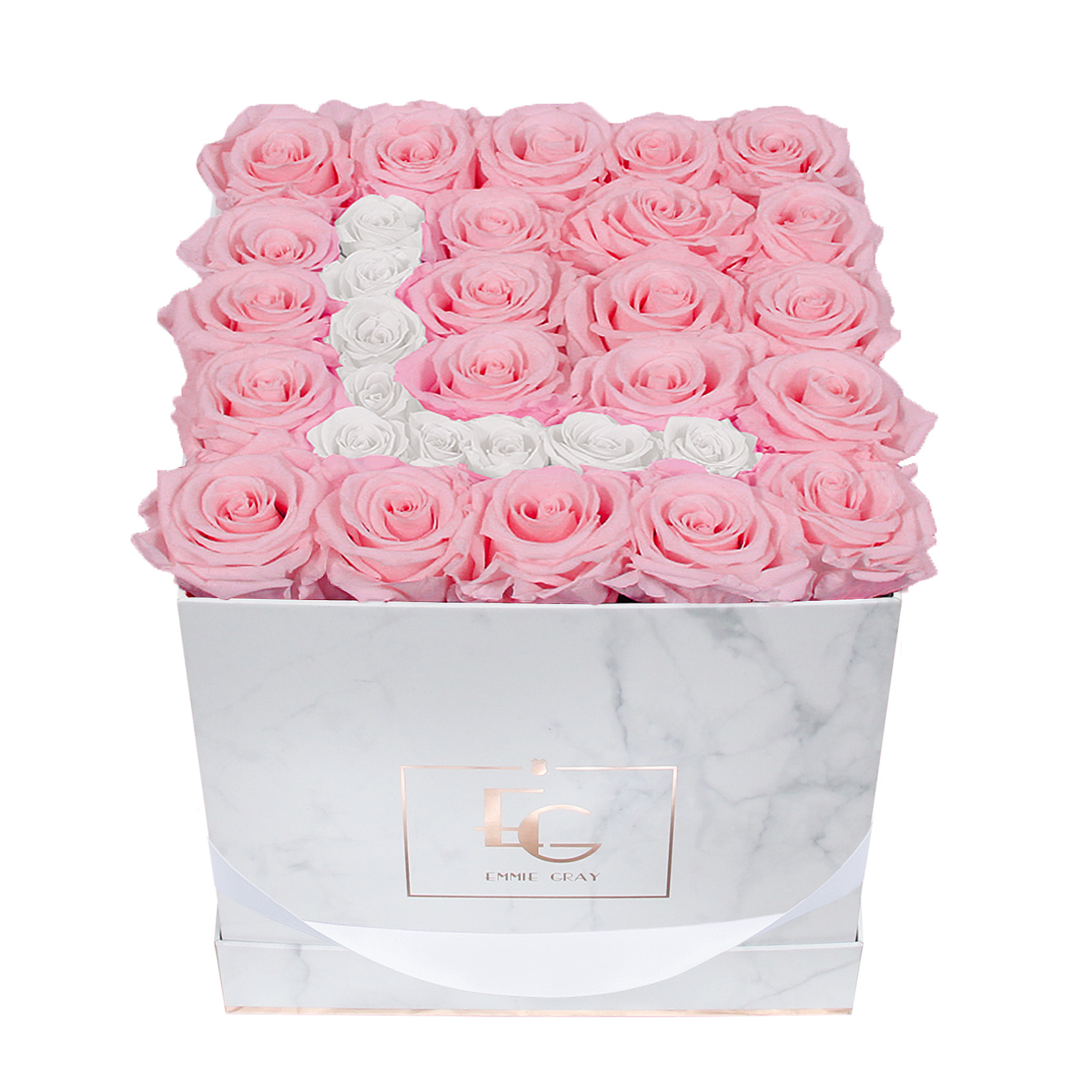 Letter Infinity Rosebox | Bridal Pink & Pure White | M