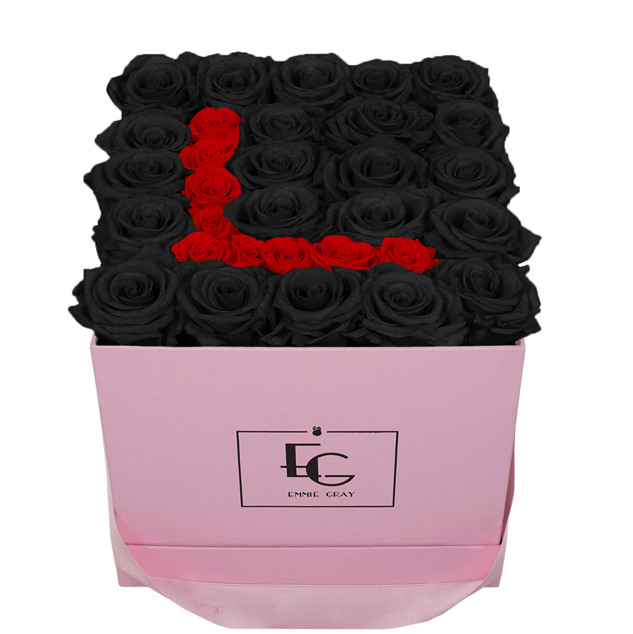 LETTER INFINITY ROSEBOX | BLACK BEAUTY & VIBRANT RED | M