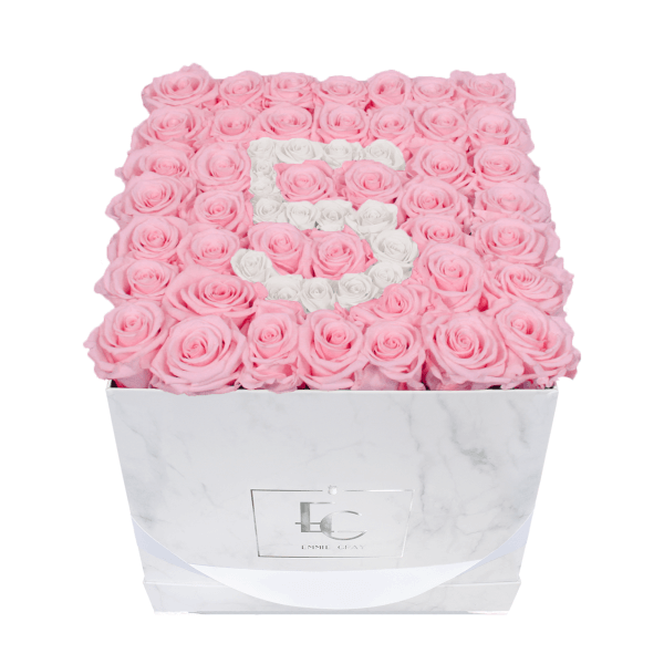 Number Infinity Rosebox | Bridal Pink & Pure White | L