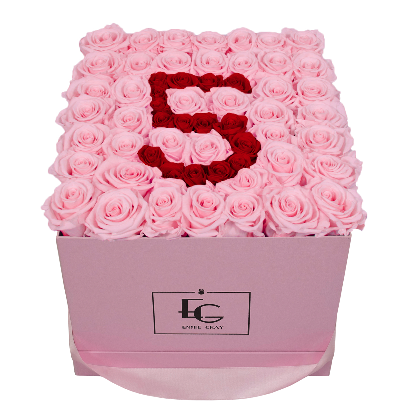 NUMBER INFINITY ROSEBOX | BRIDAL PINK & VIBRANT RED | L