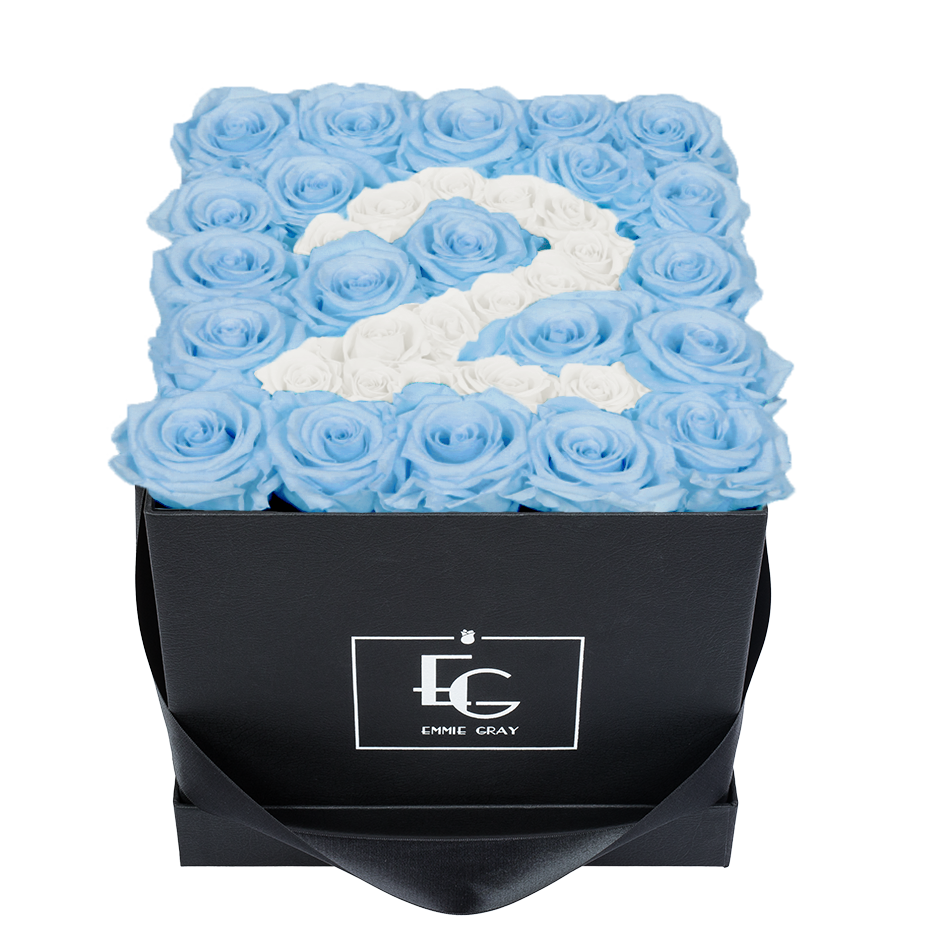 NUMBER INFINITY ROSEBOX | BABY BLUE & PURE WHITE | M