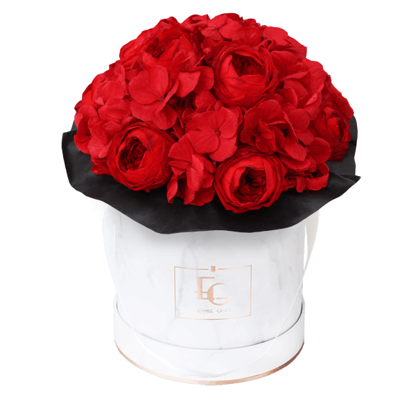 Splendid Peony Mix Infinity Rosebox | Vibrant Red | S