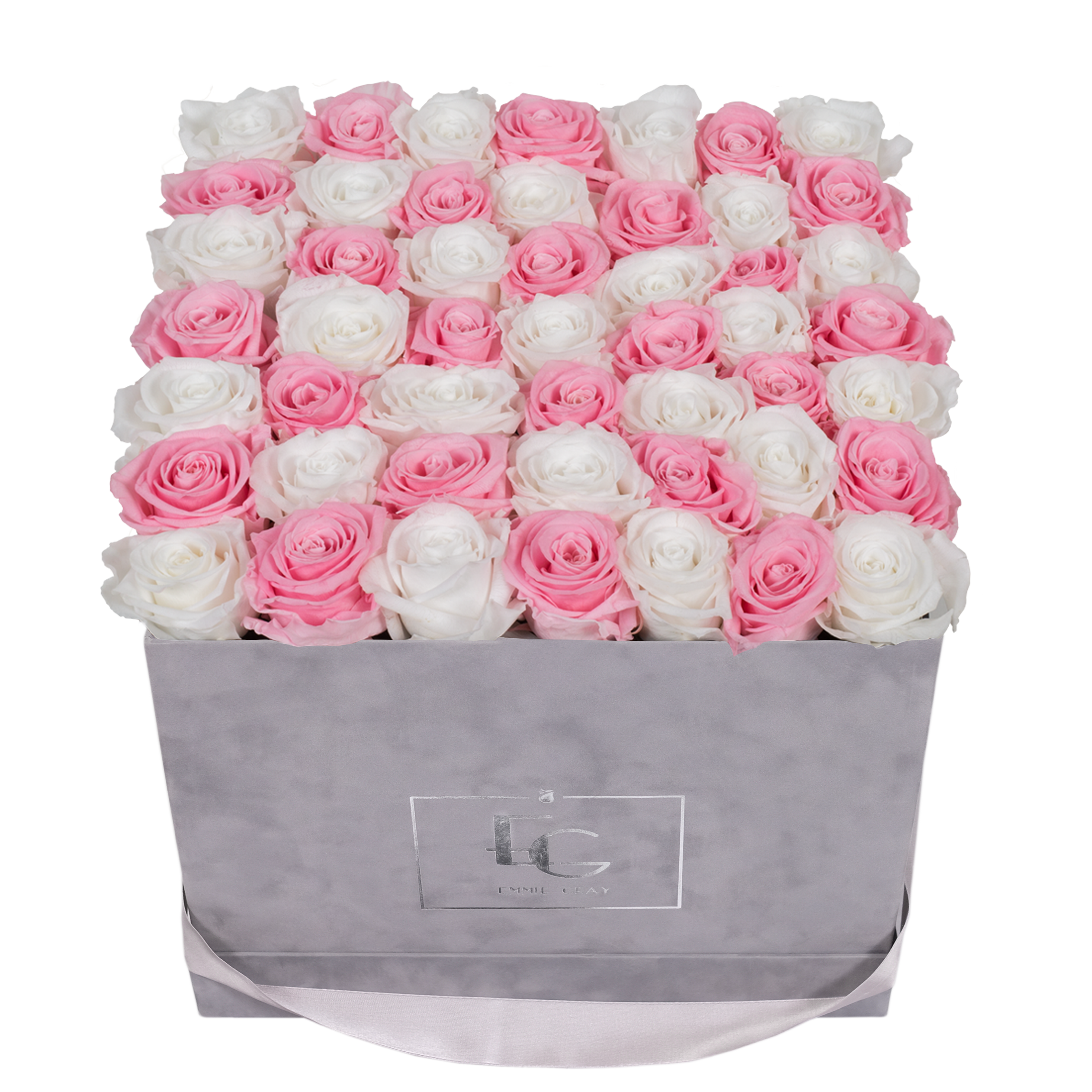MIX INFINITY ROSEBOX | BRIDAL PINK & PURE WHITE | L