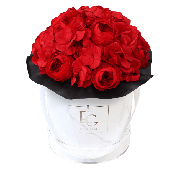 Splendid Peony Mix Infinity Rosebox | Vibrant Red | S