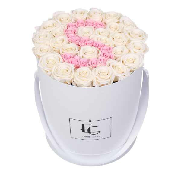 LETTER INFINITY ROSEBOX | PURE WHITE & BRIDAL PINK | L