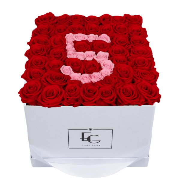 NUMBER INFINITY ROSEBOX | VIBRANT RED & BRIDAL PINK | L