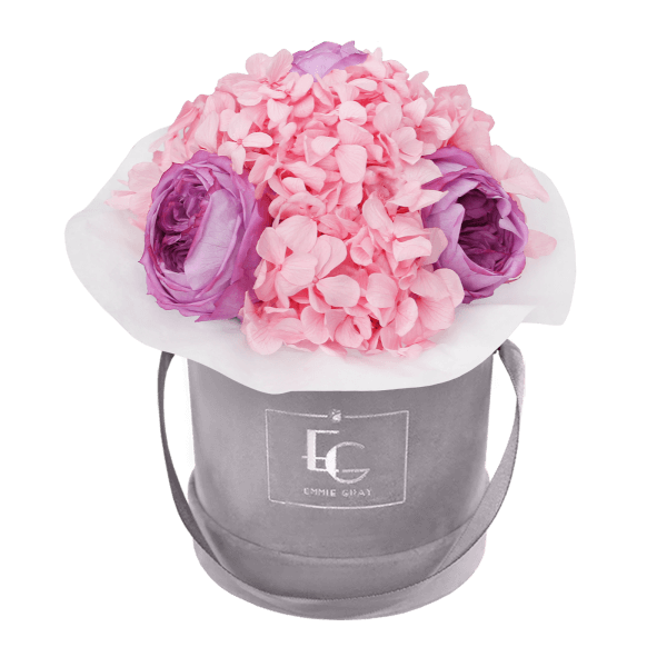 Splendid Peony Mix Infinity Rosebox | Baby Lilli & Bridal Pink | XS