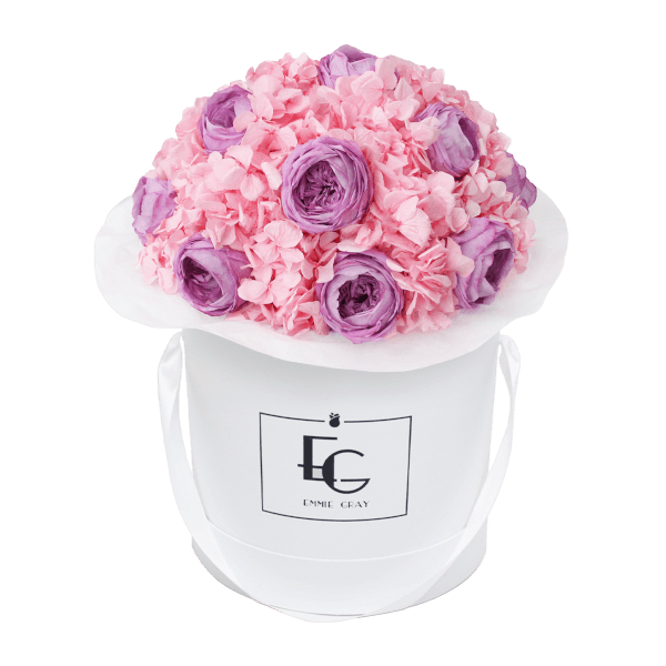 Splendid Peony Mix Infinity Rosebox | Baby Lilli & Bridal Pink | M