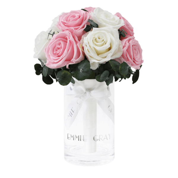 Romantic Eucalyptus Infinity Bouquet | Bridal Pink & Pure White | S