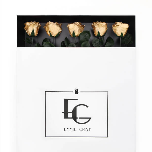 Long Stem Infinity Rose | Gold | 5 Roses