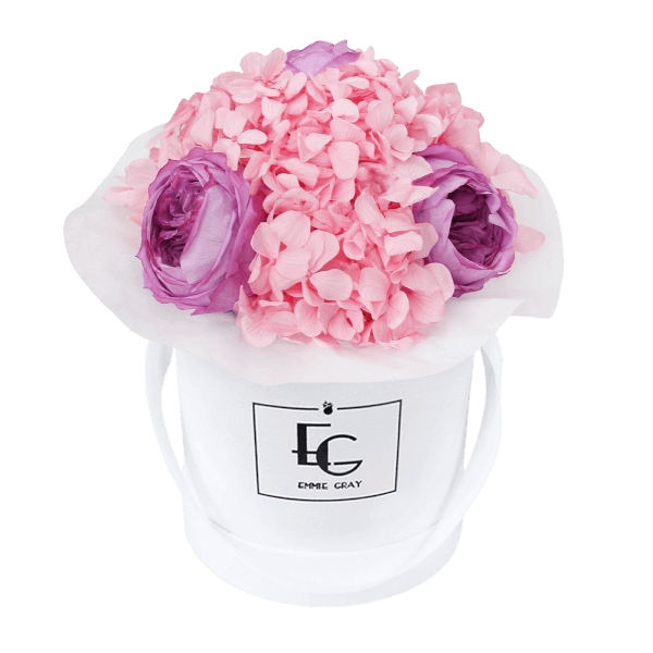 Splendid Peony Mix Infinity Rosebox | Baby Lilli & Bridal Pink | XS