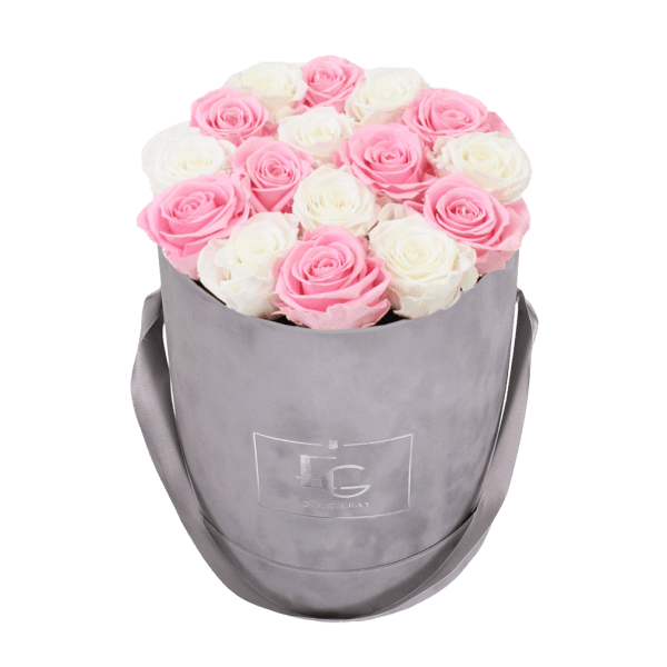 MIX INFINITY ROSEBOX | BRIDAL PINK & PURE WHITE | M