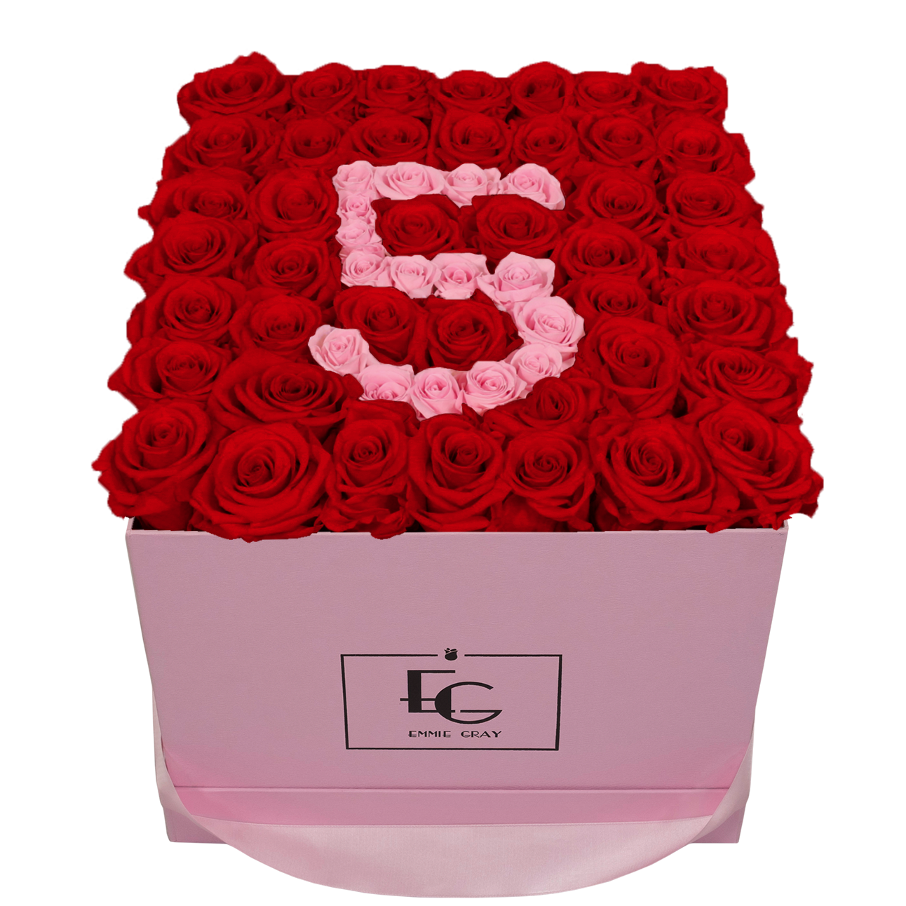 NUMBER INFINITY ROSEBOX | VIBRANT RED & BRIDAL PINK | L