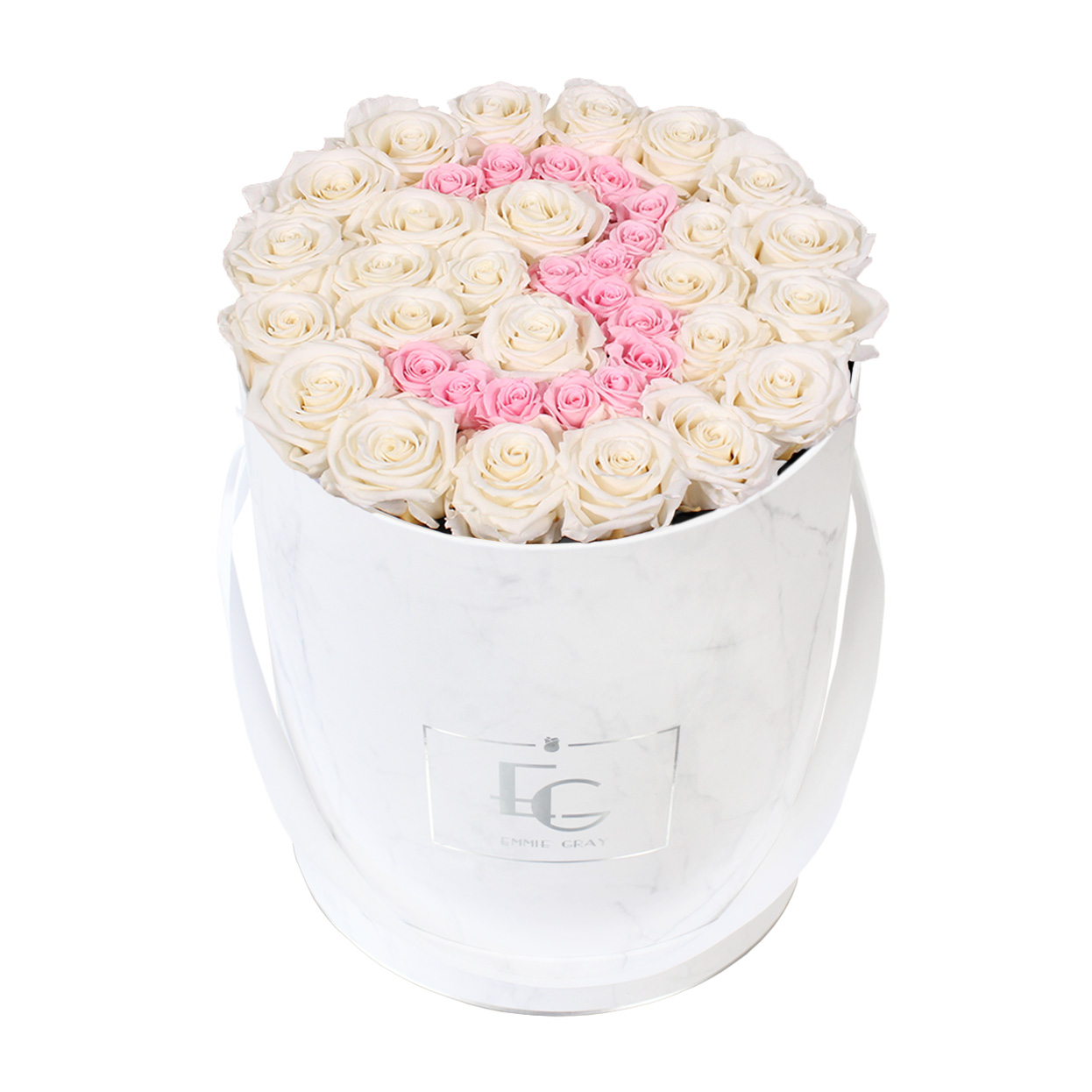 Number Infinity Rosebox | Pure White & Bridal Pink | L
