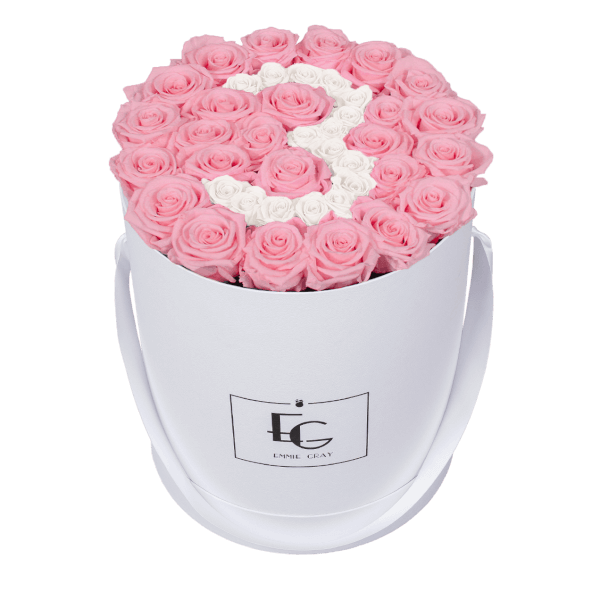 NUMBER INFINITY ROSEBOX | BRIDAL PINK & PURE WHITE | L