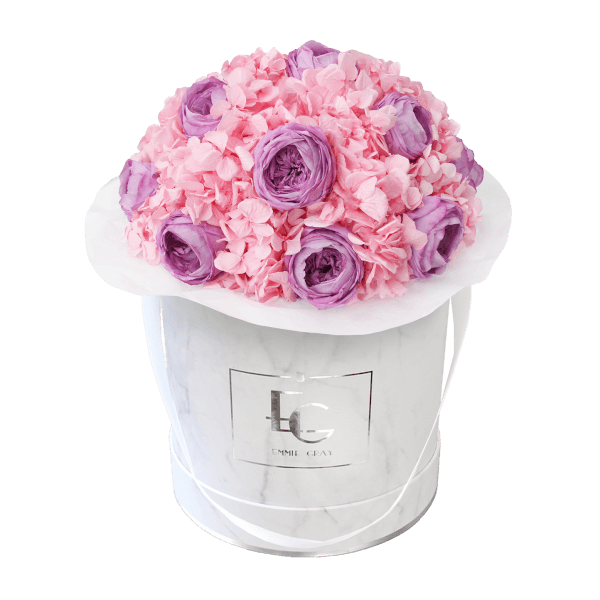 Splendid Peony Mix Infinity Rosebox | Baby Lilli & Bridal Pink | M