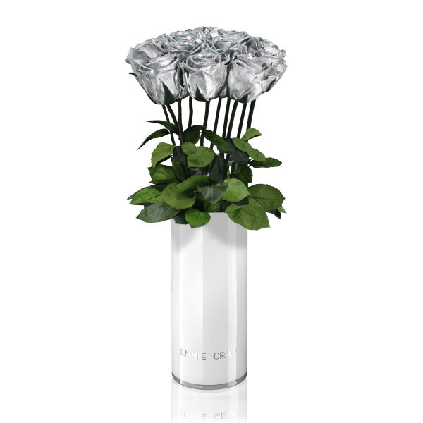 Classic Vase Set | Silver | 10 ROSES