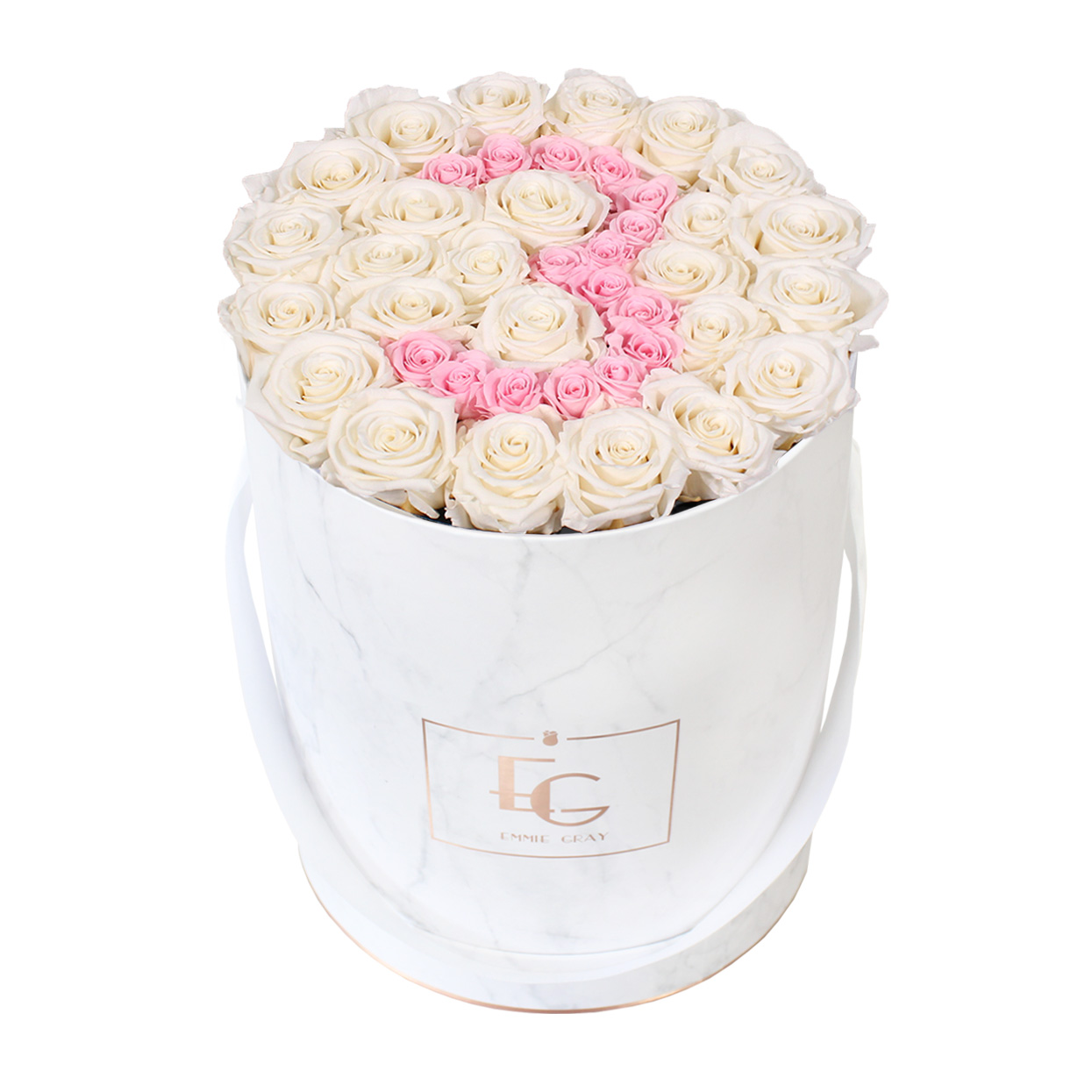 Number Infinity Rosebox | Pure White & Bridal Pink| L