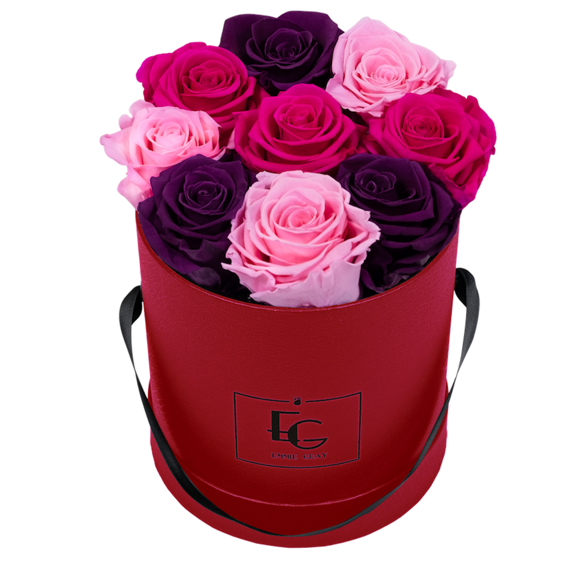 MIX INFINITY ROSEBOX | BRIDAL PINK, VELVET PLUM & HOT PINK | S