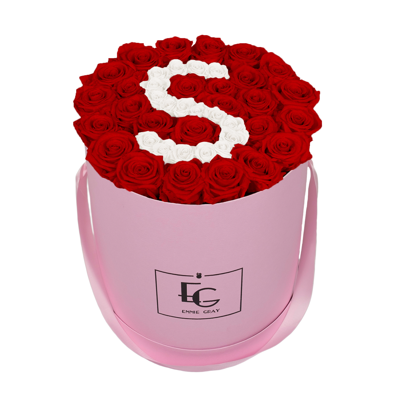 LETTER INFINITY ROSEBOX | VIBRANT RED & PURE WHITE | L