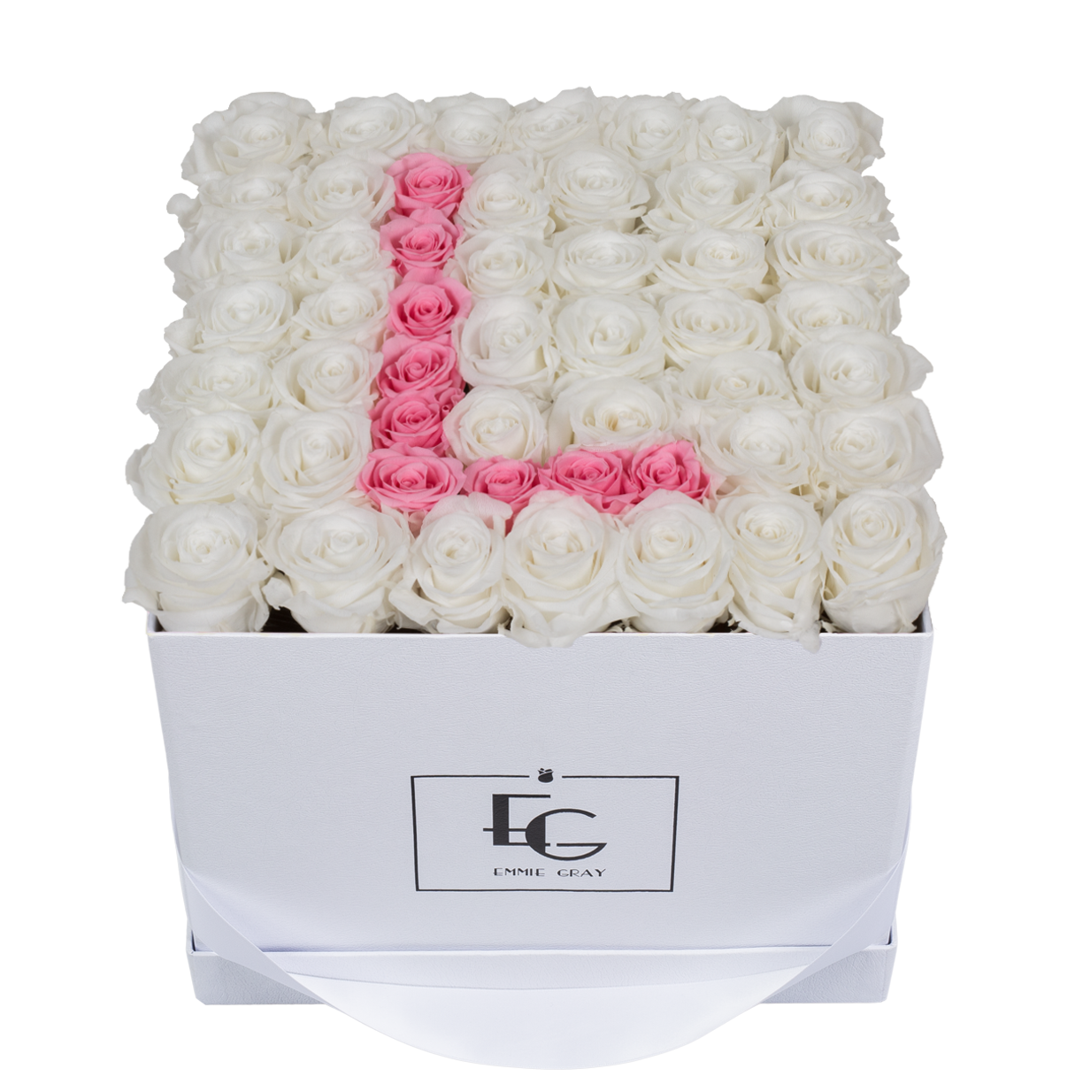 LETTER INFINITY ROSEBOX | PURE WHITE & BRIDAL PINK | L LETTER INFINITY ROSEBOX | PURE WHITE & BRIDAL PINK | L