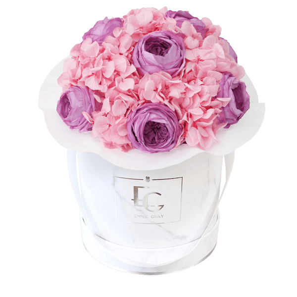 Splendid Peony Mix Infinity Rosebox | Baby Lilli & Bridal Pink | S