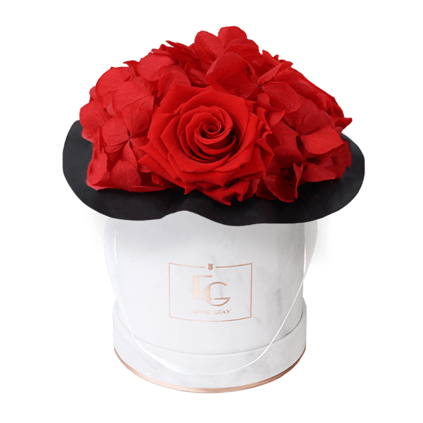 Splendid Hydrangea Infinity Rosebox | Vibrant Red | XS