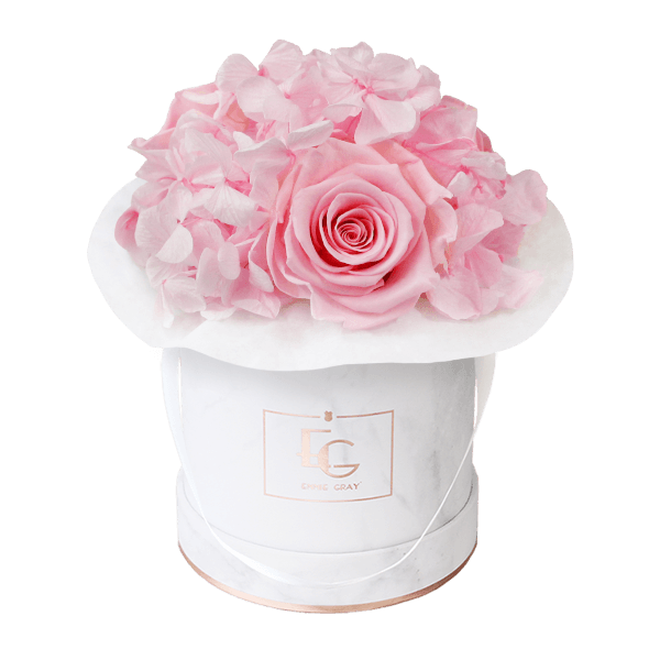 Splendid Hydrangea Infinity Rosebox | Bridal Pink | XS