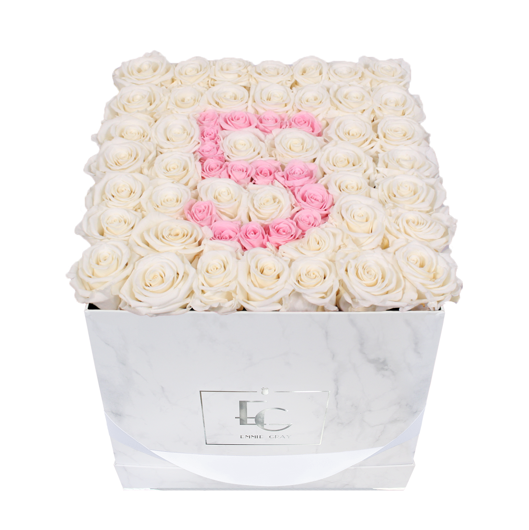 Number Infinity Rosebox | Pure White & Bridal Pink | L