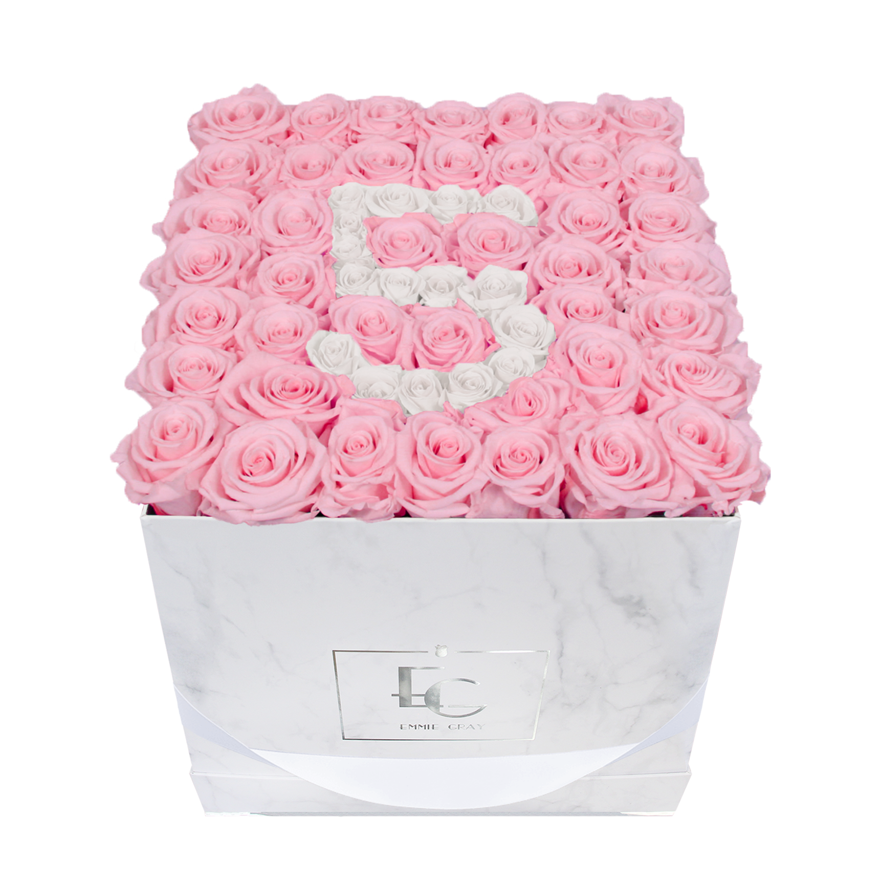 Number Infinity Rosebox | Bridal Pink & Pure White | L