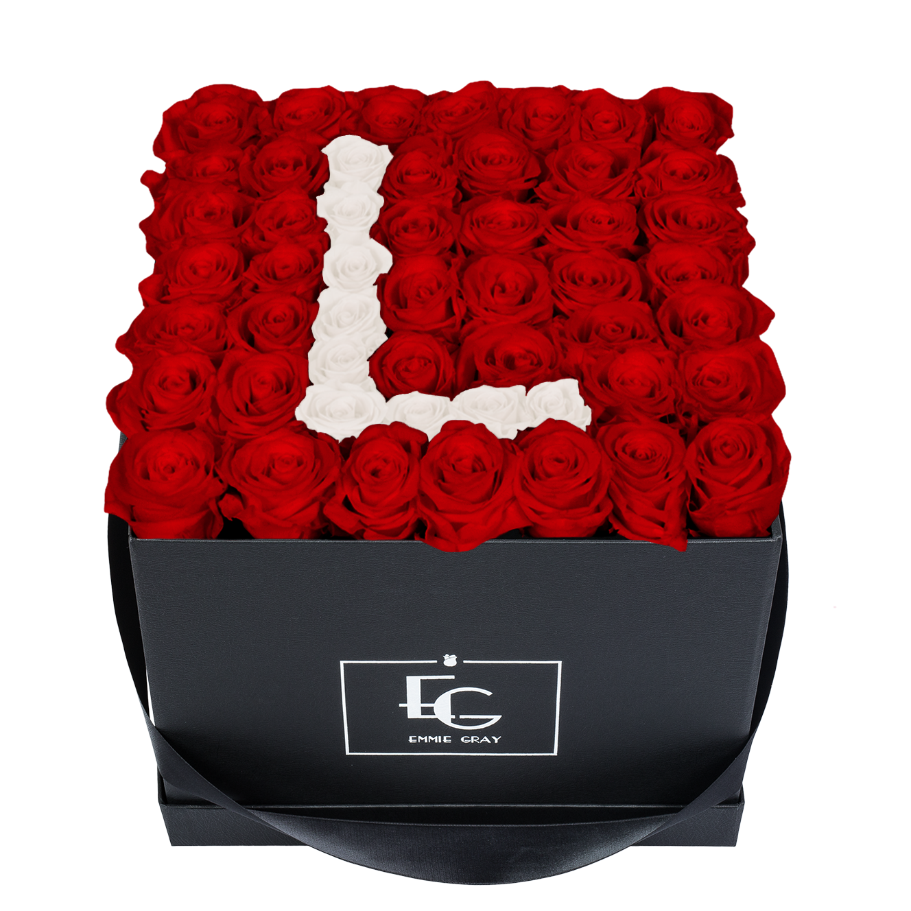 LETTER INFINITY ROSEBOX | VIBRANT RED & PURE WHITE | L