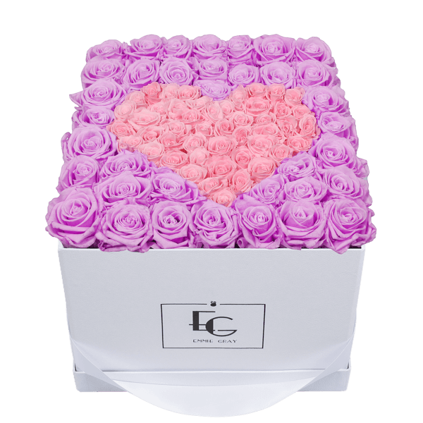 HEART SYMBOL INFINITY ROSEBOX | BABY LILLI & BRIDAL PINK | L