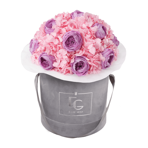 Splendid Peony Mix Infinity Rosebox | Baby Lilli & Bridal Pink | M